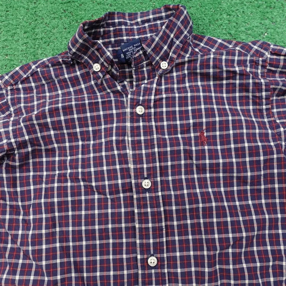 POLO RALPH LAUREN‎ LONG SLEEVE CHECK BUTTON DOWN SHIRT YOUTH BOYS SIZE 5
